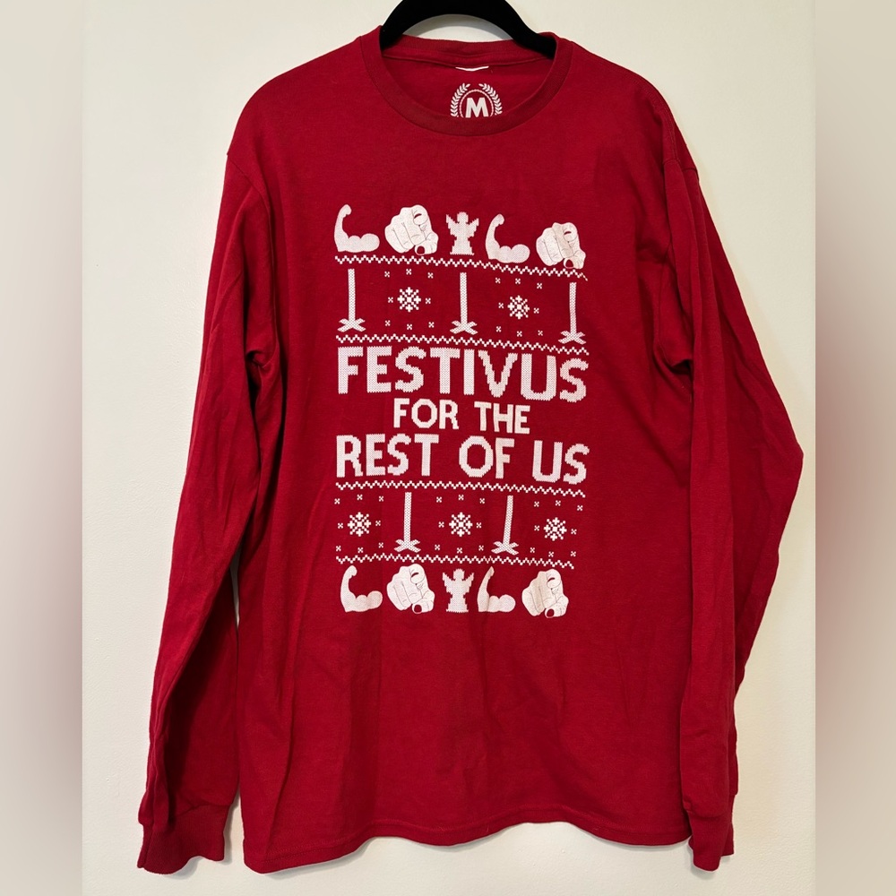 Red Festivus Long Sleeve Shirt